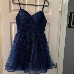 Sparkling Navy Blue Kids Dress